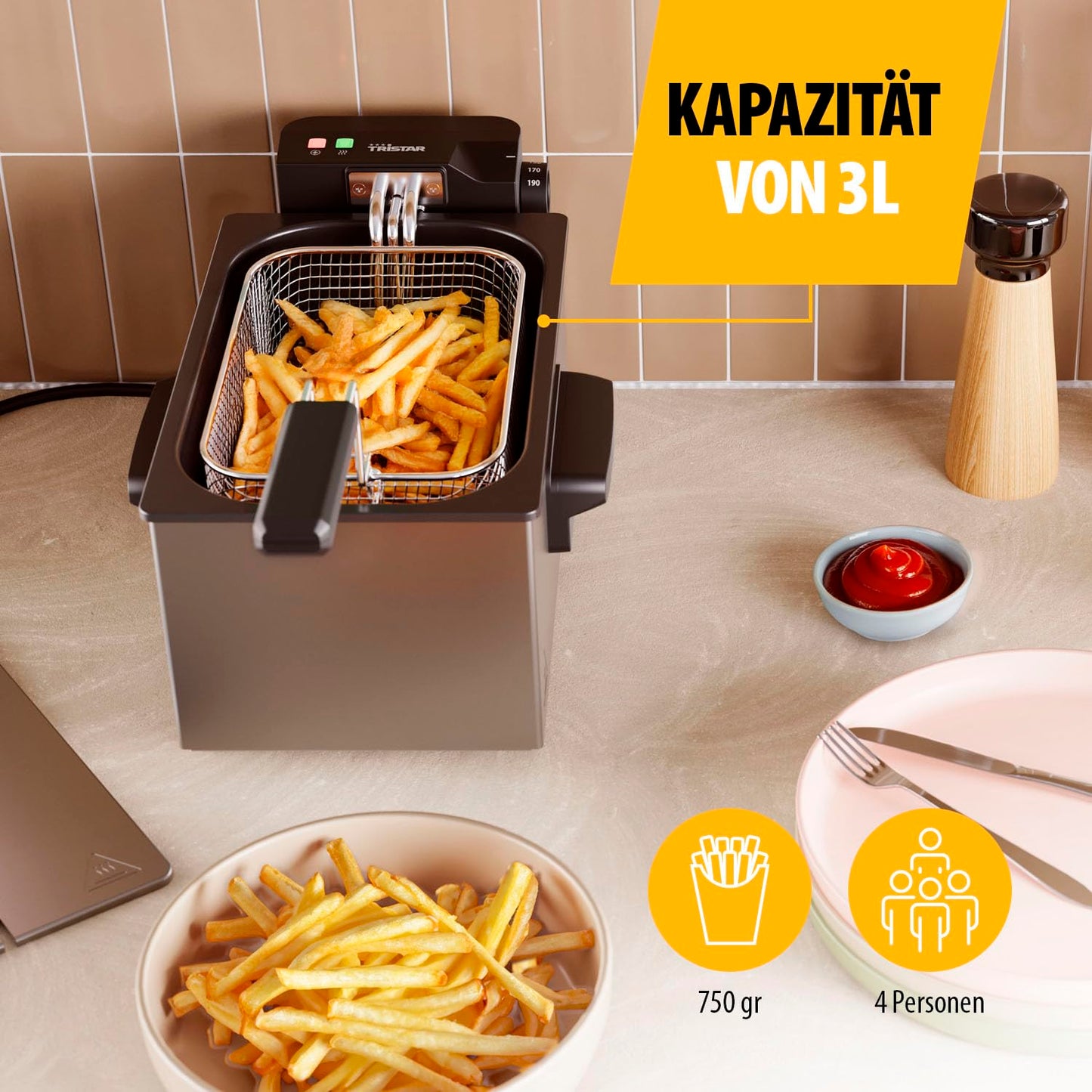 Tristar Deep Fryer 3L Temperature Control