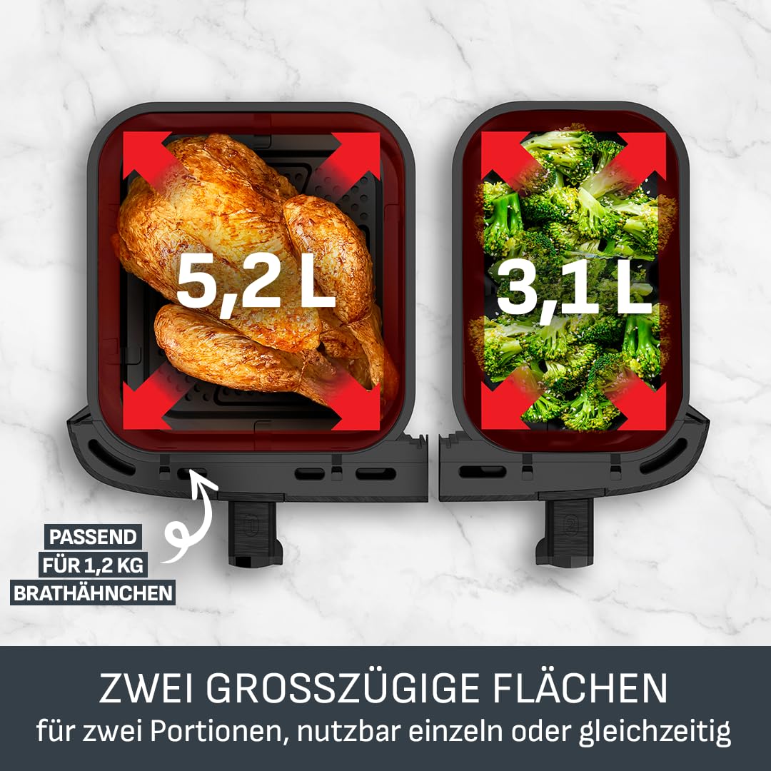 Tefal Dual Easy Fry Air Fryer 8.3L Dual Zone