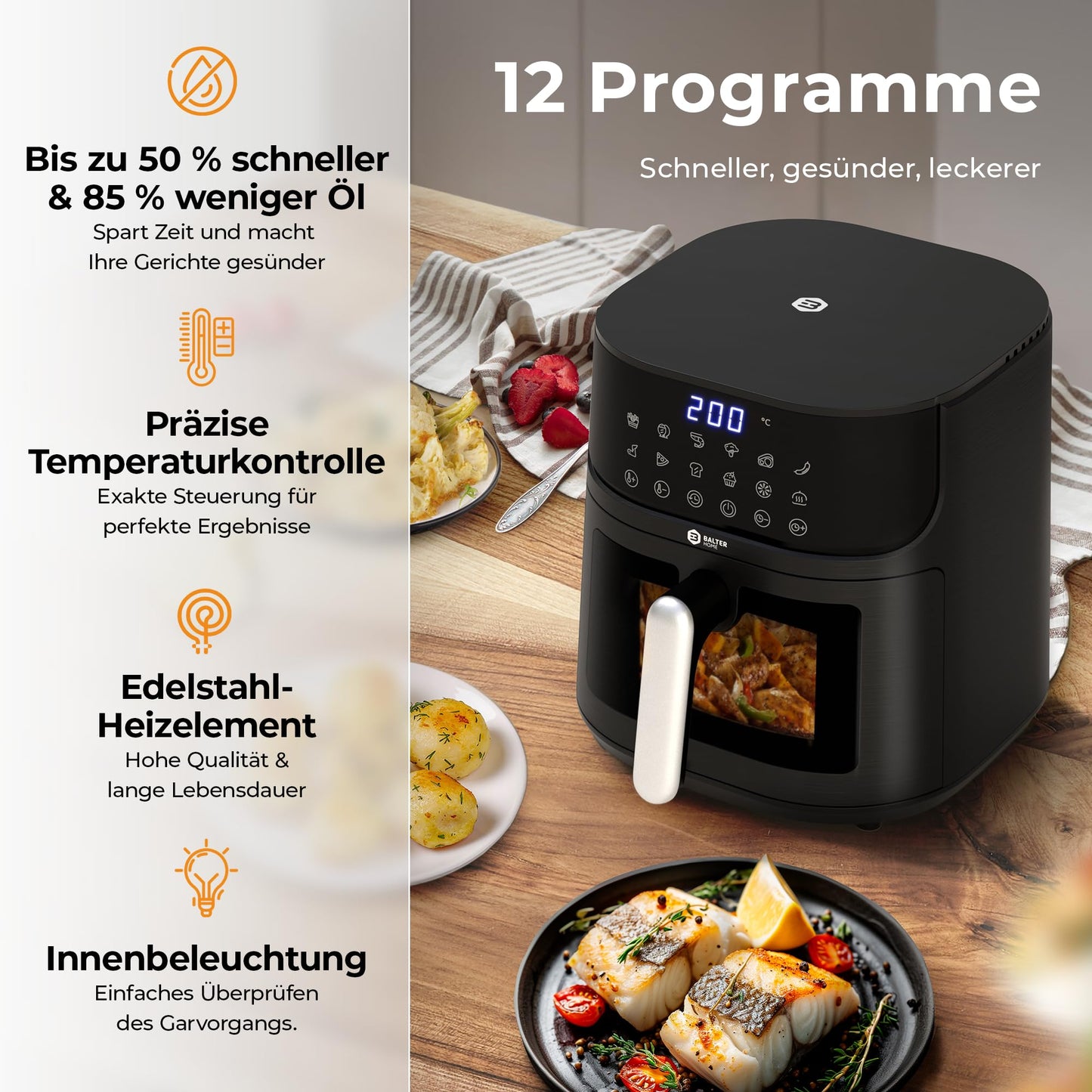 Balter Heißluftfritteuse 5.5L HL-551T